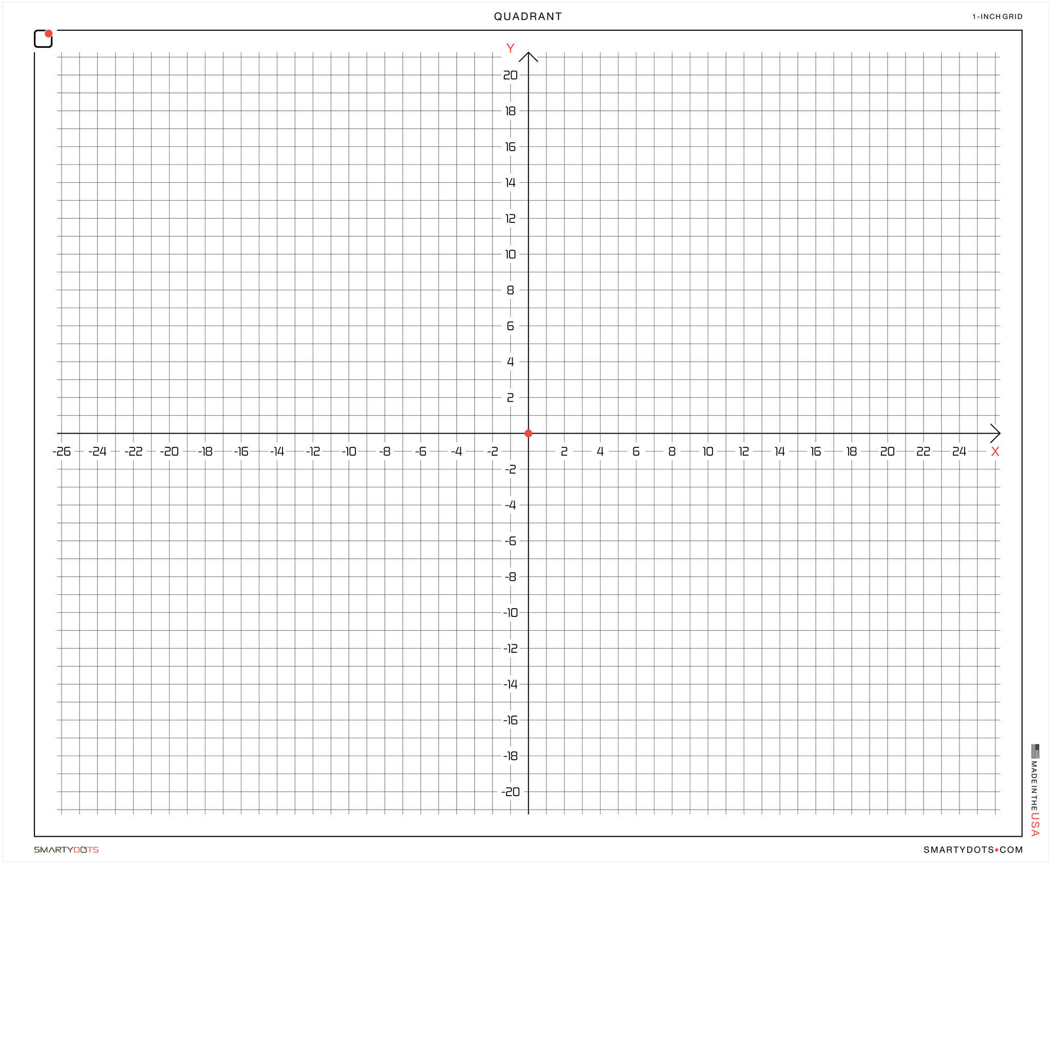  QUADRANT 27.0センチ Quadrant | 1 Inch Grid (58x48) | Smarty Dots